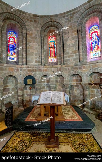 Quimperle, Finistere / France - 24 August 2019: view of the chapel in the Abbey Sainte-Croix in Quimperle in Brittany