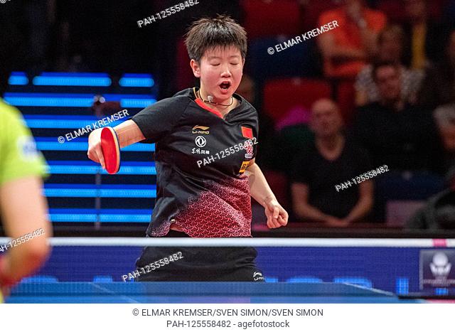 Yingsha SUN (CHN) jubilation, cheering, cheering, joy, cheers, celebrate, facial expressions, half figure, half figure, Women's Individual Singles, Table Tennis