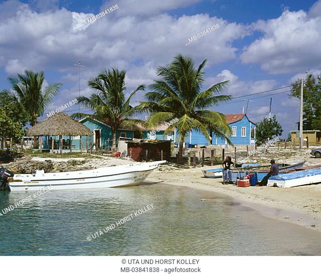 Dominican republic, Bayahibe,  Fisher houses, harbor, fisher boats,   Caribbean, West Indian islands, big Antilles, houses, residences, facades, colorfully