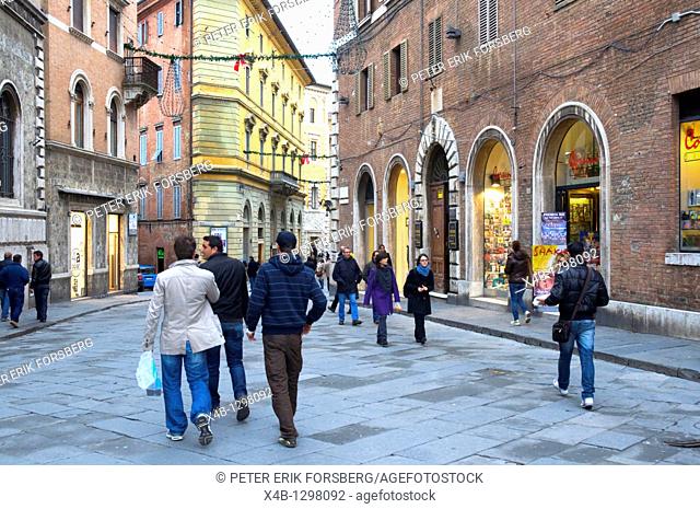 Via Pianigniani street Siena Tuscany central Italy Europe