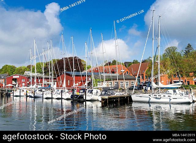 Germany, Schleswig-Holstein, Eckernförde, city harbor, marina