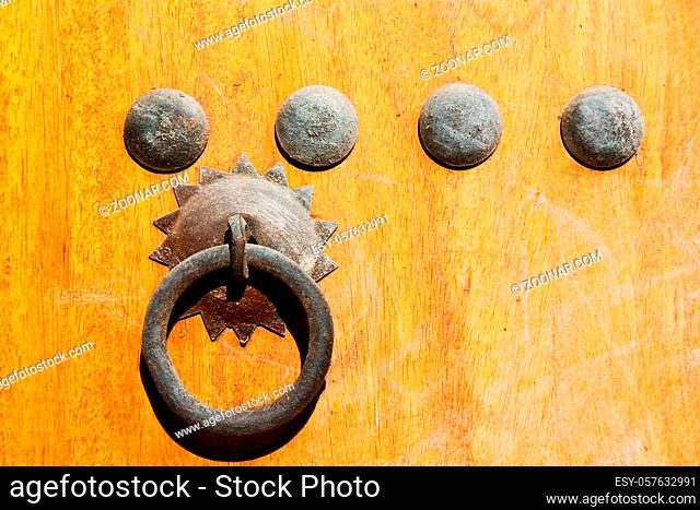 in oman antique door entrance and   decorative handle for background