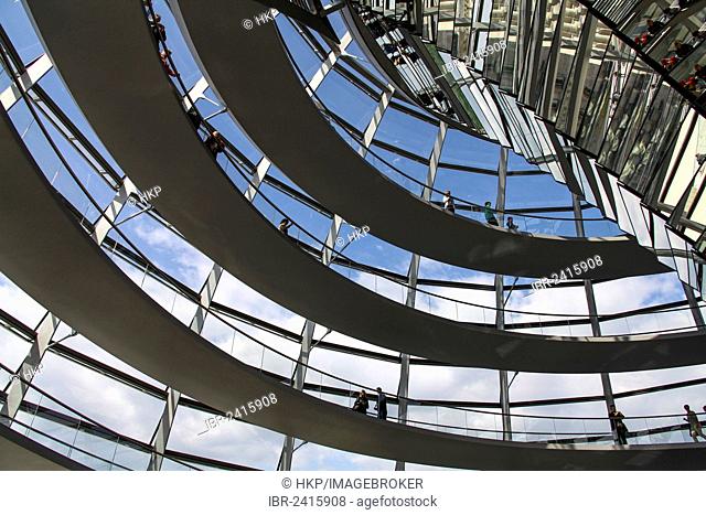 Dome of the Reichstag building, interior, Berlin, Germany, Europe