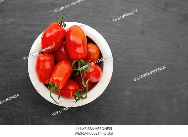 Bowl of plum tomatoes