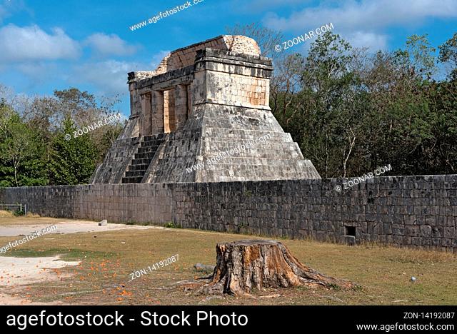 the temple of the bearded man in chichen itza mexico