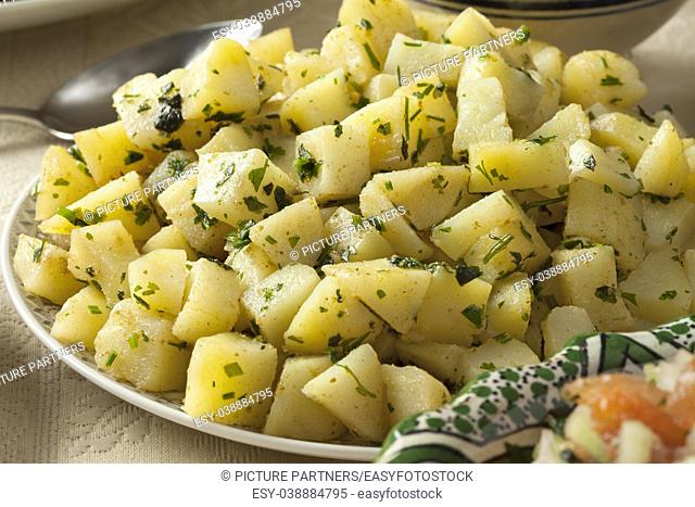 Traditional Moroccan potato salad close up