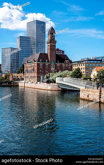 Landmark buildings of Malmo in Sweden on a sunny day
