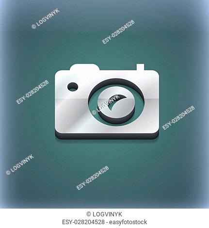 Digital photo camera icon symbol. 3D style. Trendy, modern design with space for your text illustration. Raster version