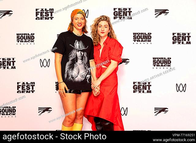 Actress Anemone Valcke and Actress Charlotte De Bruyne pictured during the opening night of the 50th edition of the 'Film Fest Gent' film festival in Gent on...