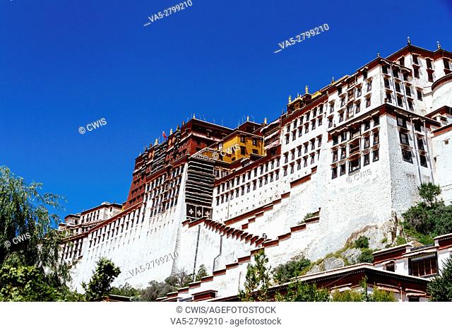 Lhasa, Tibet, China - The view of Potala Palace in the daytime