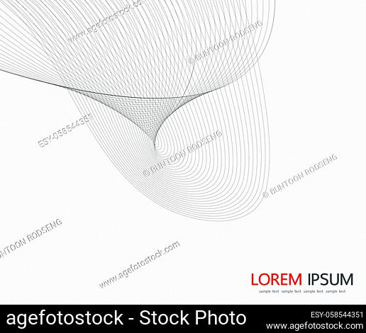 Abstract smooth gray wave line vector. Gray smoke. Business wave background. Technology wave banner