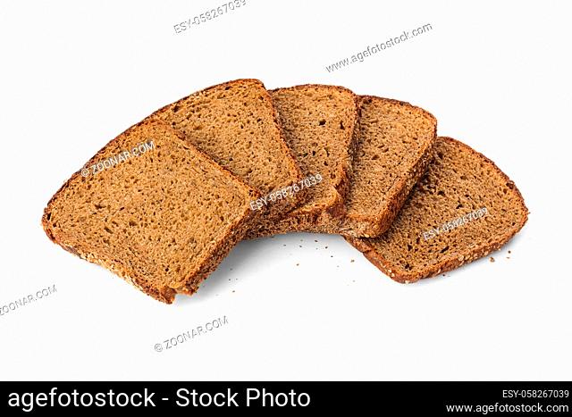 Rye bread isolated on white background