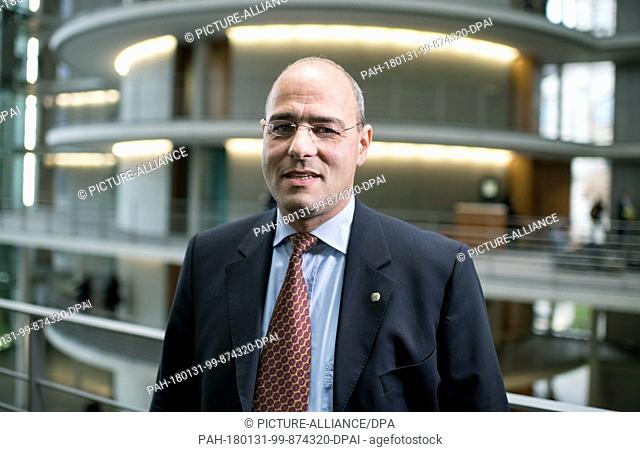 Peter Boehringer (Alternative for Germany - AfD) the new chairman of the budget committee of the German parliament arrives for the inaugural meeting of the...