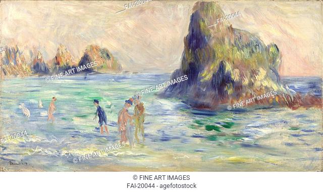 Moulin Huet Bay, Guernsey. Renoir, Pierre Auguste (1841-1919). Oil on canvas. Impressionism. ca. 1883. France. National Gallery, London. 29, 2x54