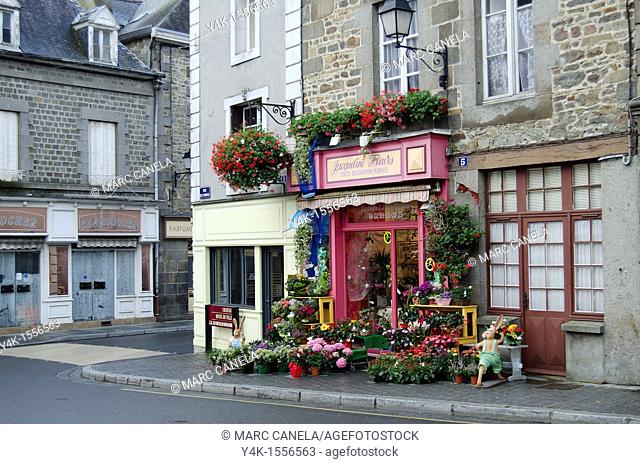 Europe, France, Bretagne, Brittany Region, Combourg, Street, Typical Shop