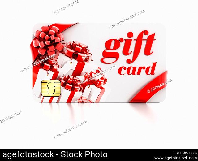 Gift card isolated on white background