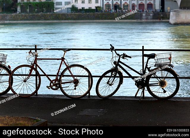 Bicycle by the riverside quay