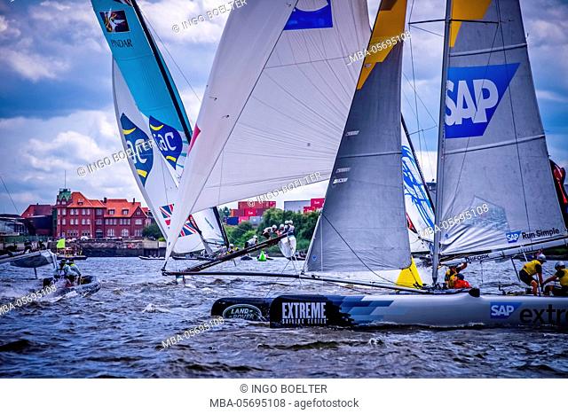Germany, Hamburg, the Elbe, harbour, sailing, sport