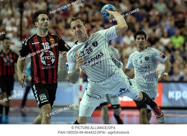 26 May 2018, Germany, Cologne: Handball, Champions League, Vardar Skopje vs Montpellier HB, semi-finals at the Lanxess Arena