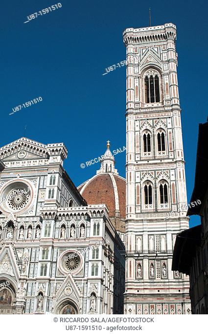 Italy, Tuscany, Florence, Santa Maria in Fiore Cathedral, Giotto Belfry