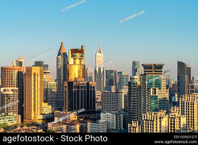 modern city background of shanghai in morning, China