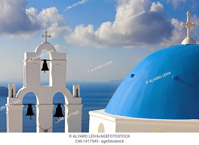 Church, Village of Firostefani  Santorini, Cyclades Islads, Greece