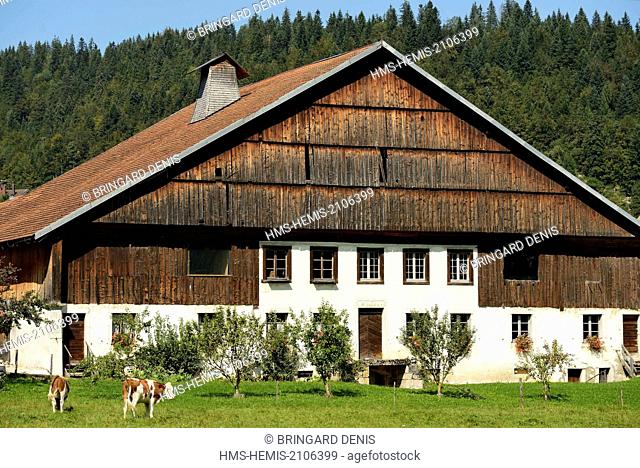 France, Doubs, Grand'Combe Chateleu, farm museums of Pays Horloger, Jacquemot farmhouse dated the 18th century