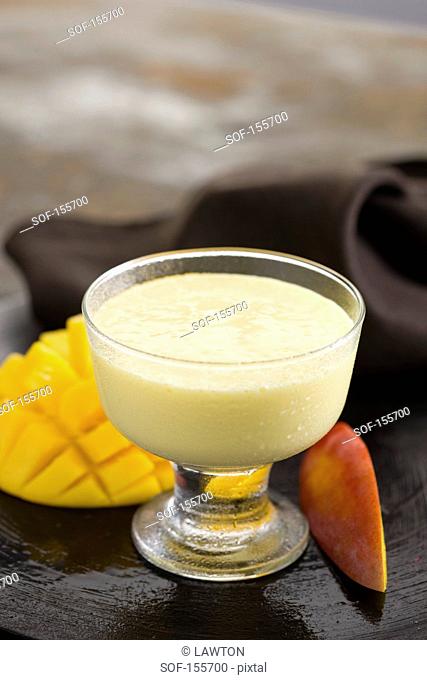 Mango and soya milkshake