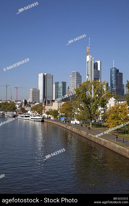Banking District, Mainkai, Main, Frankfurt am Main, Hesse, Germany, Europe