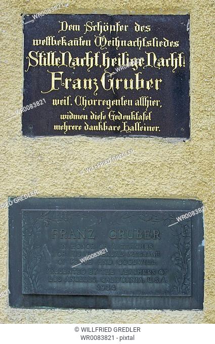 Franz Gruber plaque Hallein