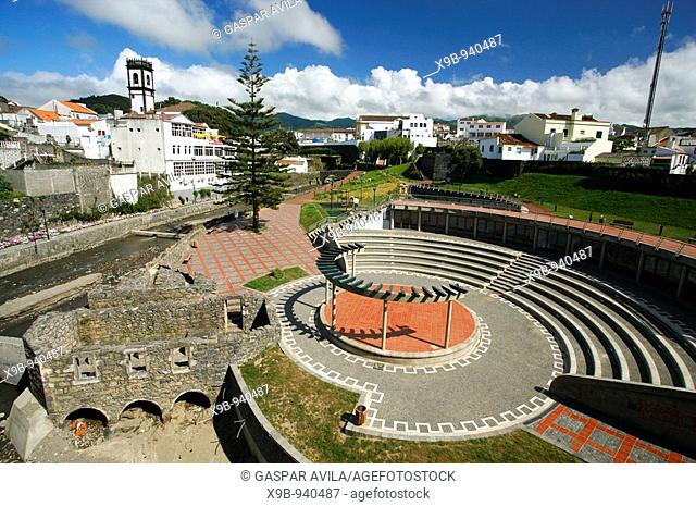 The city gardens and the amphitheatre in the portuguese city of Ribeira Grande  Azores islands, Portugal