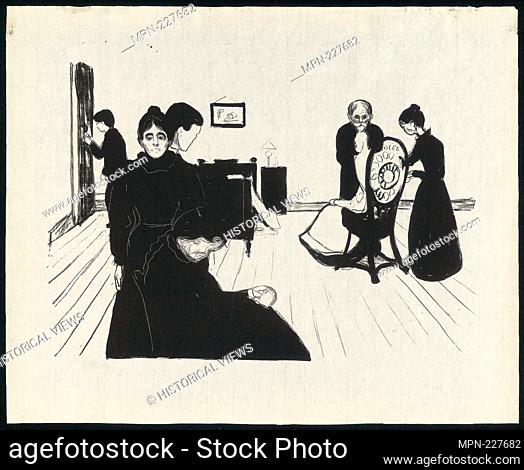 Death in the Sickroom - 1896 - Edvard Munch Norwegian, 1863-1944 - Artist: Edvard Munch, Origin: Norway, Date: 1896, Medium: Lithograph in black ink on...