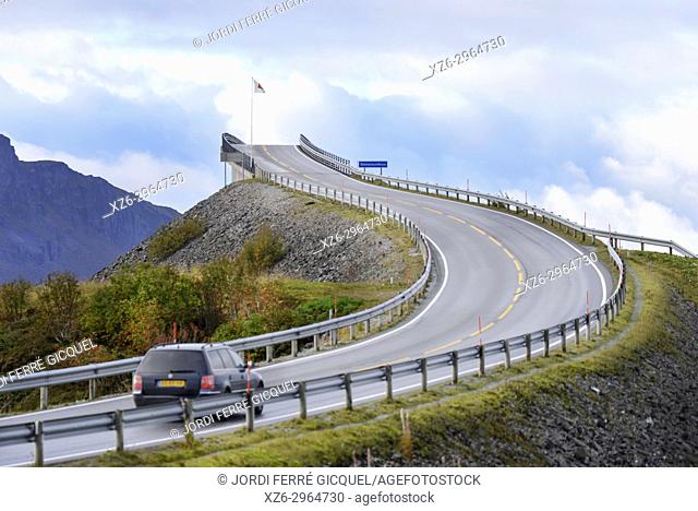 The Storseisundet Bridge - Storseisundbrua - on the Atlantic Ocean Road - Atlanterhavsveien - in Møre og Romsdal county, Norway, Europe