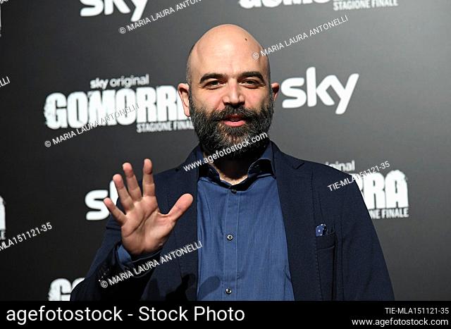 The writer Roberto Saviano during the photocall of tv series 'Gomorra' final season , Rome, ITALY-15-11-2021
