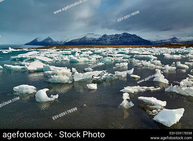 Glacial lake in Jokulsarlon, Iceland