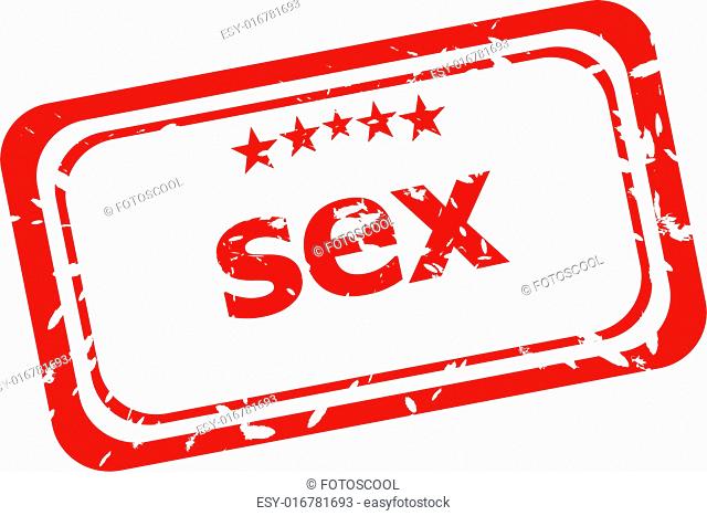 sex Rubber Stamp over a white background