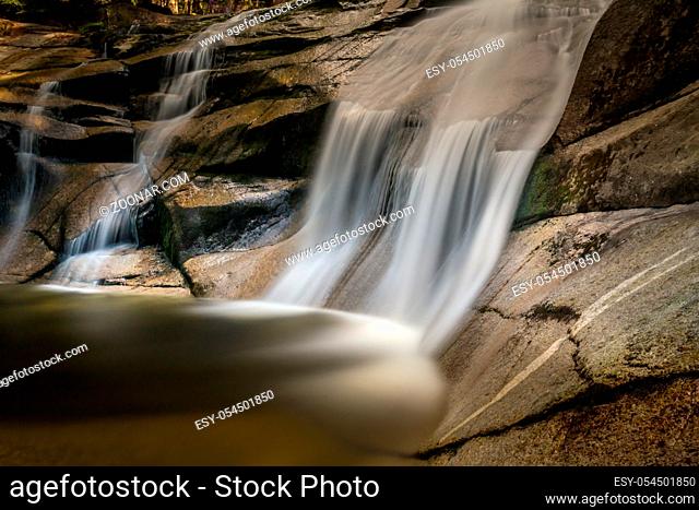 Mumlava waterfall on Mumlava river, Harrachov, Giant Mountains, Krkonose National Park, Czech Republic