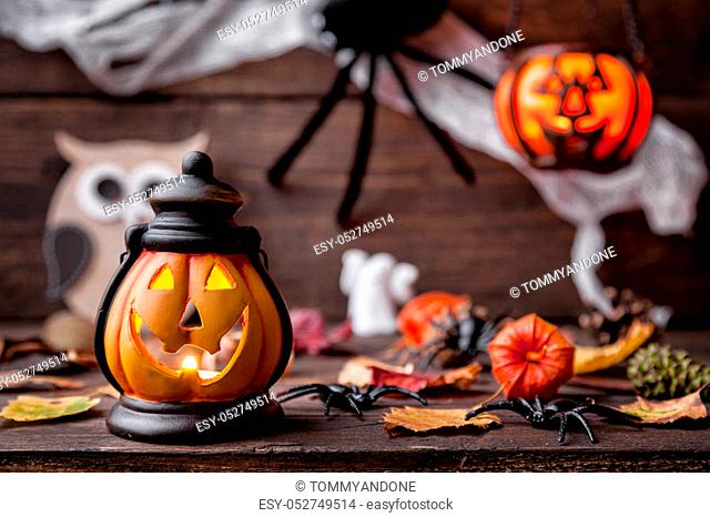 Traditional, spooky and scary halloween holiday background