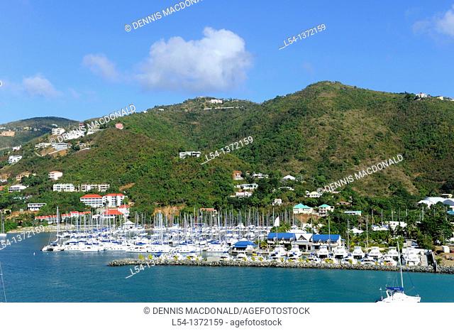 Boats in Harbor Roadtown Tortola BVI Caribbean Cruise