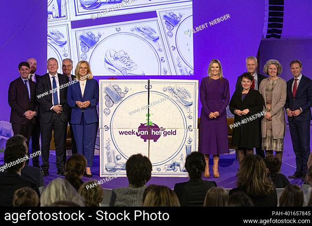 Queen Maxima of The Netherlands at the Jaarbeurs in Utrecht, on March 27, 2023, to open the Money Week 2023 with the theme Restrain the bling