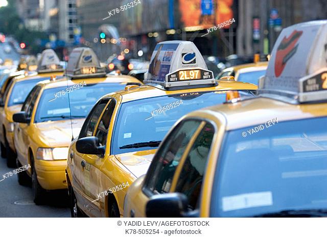 Taxi stand, Manhattan, NY, USA