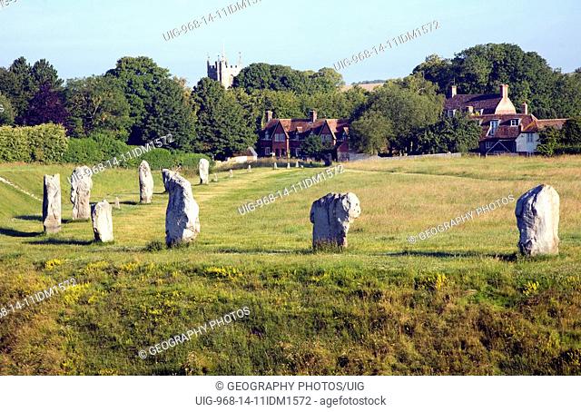 Standing stones of the henge at Avebury, Wiltshire, England