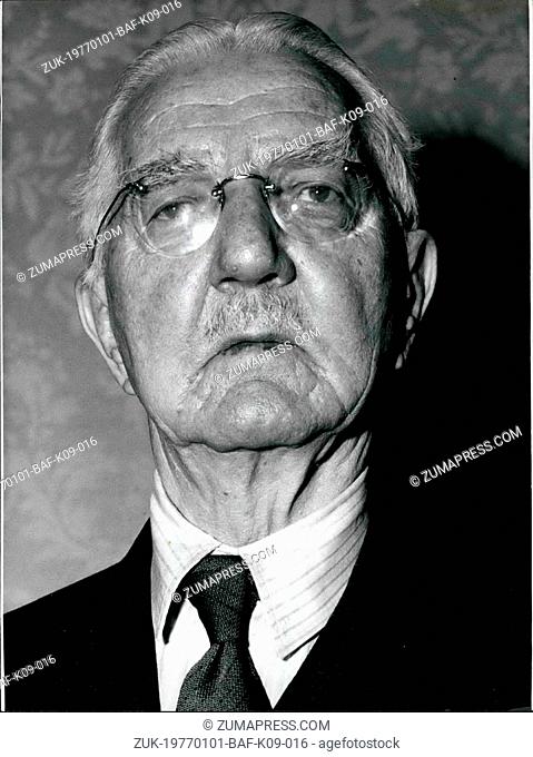 Jan. 01, 1977 - 100TH BIRTHDAY OF HJALMAR SCHACHT Hundred years ago, the German politician and financial expert HJARMAR SCHACHT (picture) was born in...