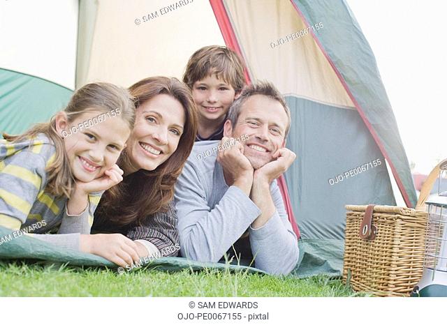 Family camping together