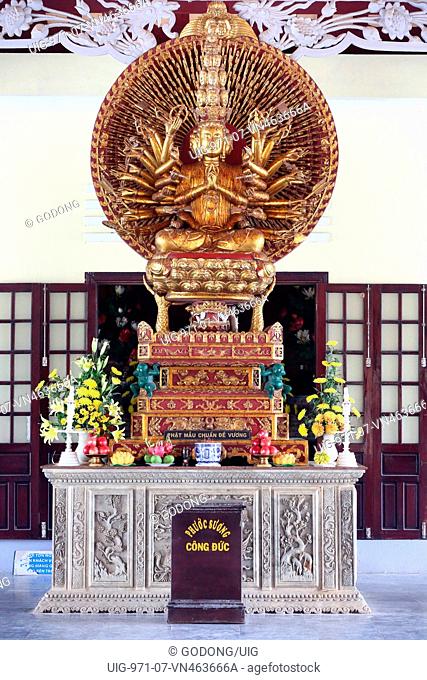 Linh Ung buddhist pagoda. Thousand-armed Avalokitesvara, the Bodhisattva of Compassion