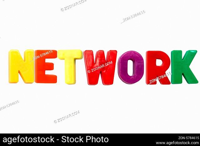 Letter magnets NETWORK isolated on white