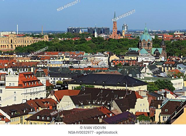 View of Munich from The New Town Hall, Munich, Bavaria, Germany