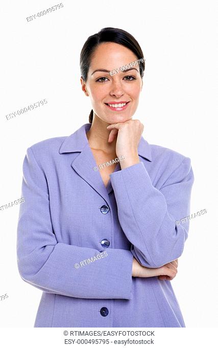 Attractive businesswoman portrait, isolated on a white background