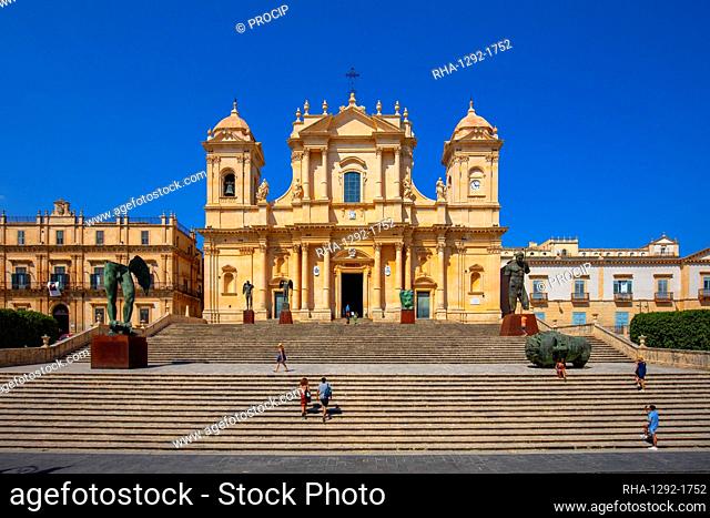 The Cathedral of San Nicolo, UNESCO World Heritage Site, Noto, Siracusa, Sicily, Italy, Europe