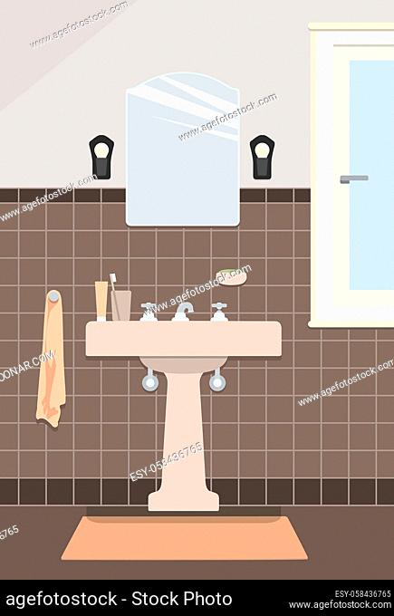 An illustration of a typical vintage bathroom